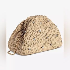 On 34th
Crochet Small Woven Clutch Crossbody with Rhinestones